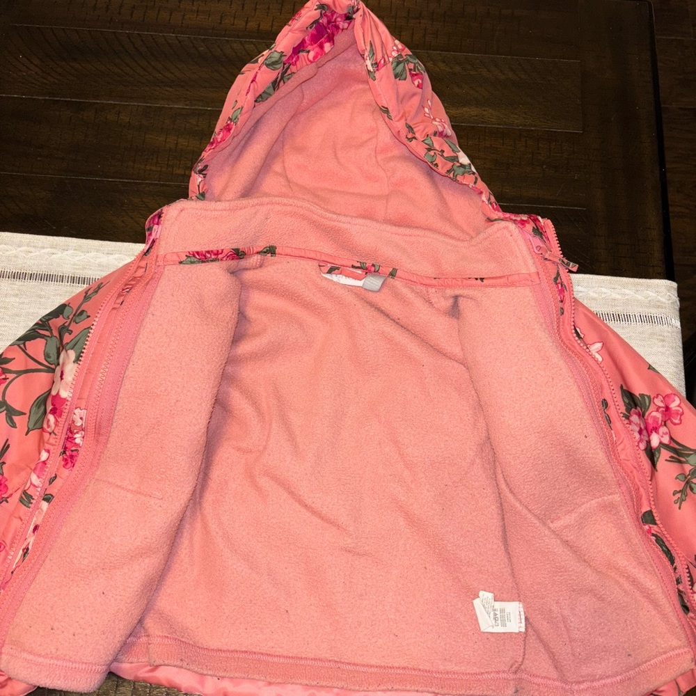 The Childrens Place 3 in 1 Floral Pink Kids Jacket - Picture 3 of 5